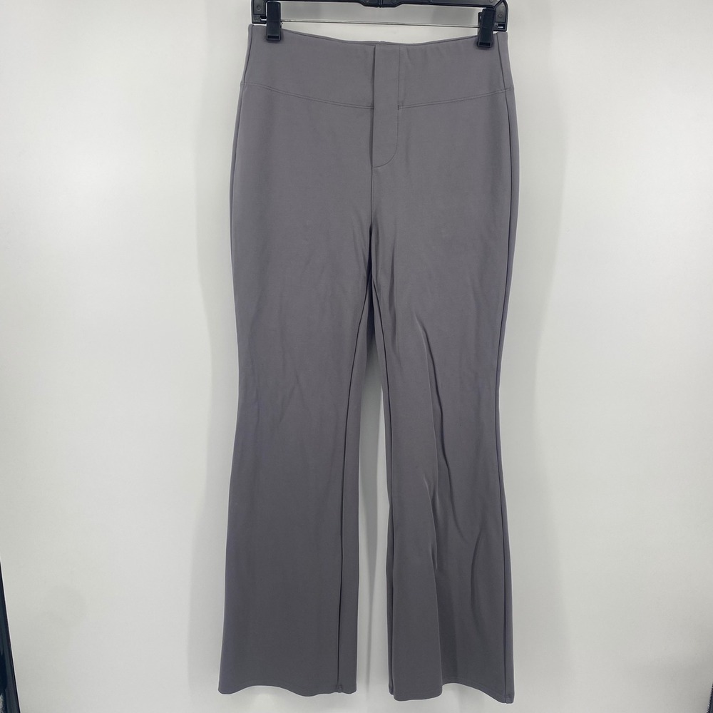 Halara Flare Pants Womens M Grey Purple High Waisted Workleisure Dress Trousers